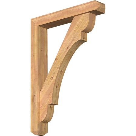 Ekena Millwork Olympic Craftsman Smooth Bracket w/ Offset Brace, Western Red Cedar, 5 1/2"W x 32"D x 44"H BKT0604X32X44OLY04SWR